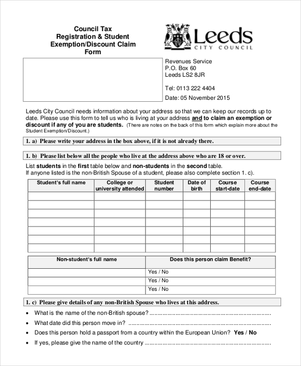 FREE 8 Sample Tax Exemption Forms In PDF MS Word