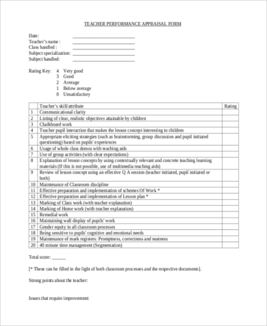 teacher performance appraisal form2