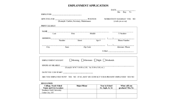 target job application