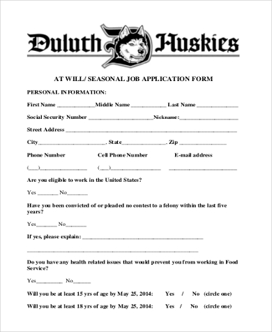 FREE 8+ Sample Target Job Application in MS Word | PDF