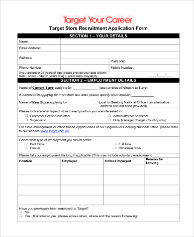 target store job application