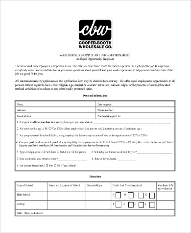 application form sample printable job free Target  FREE Sample Application  WORD in Job PDF 8