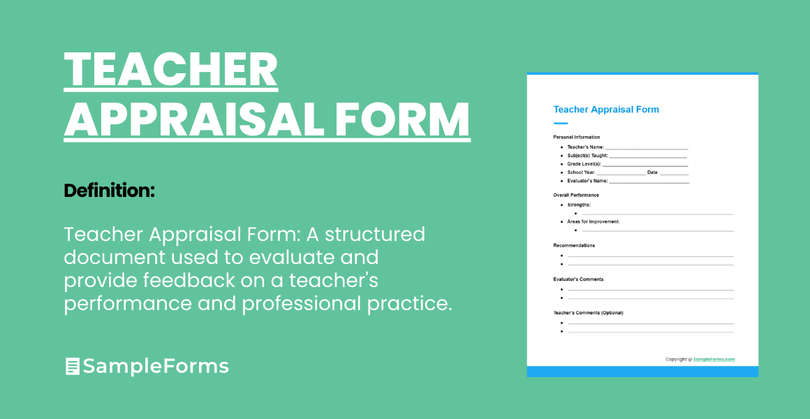 teacher appraisal forms