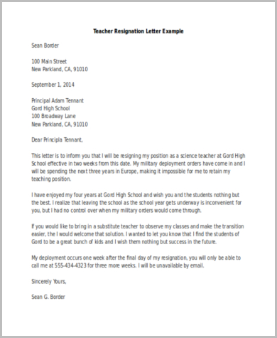 FREE 9+ Sample Resignation Letters in MS Word | PDF