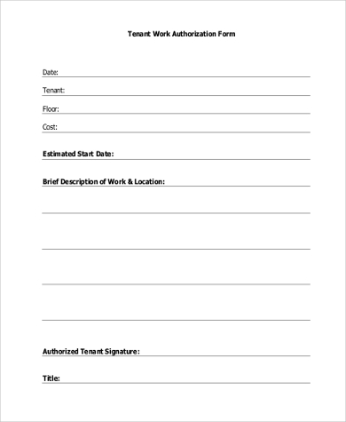tenant work authorization form