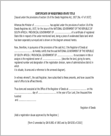 title deed transfer form