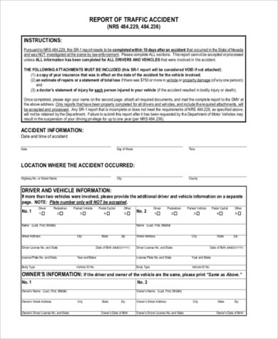 traffic accident report form