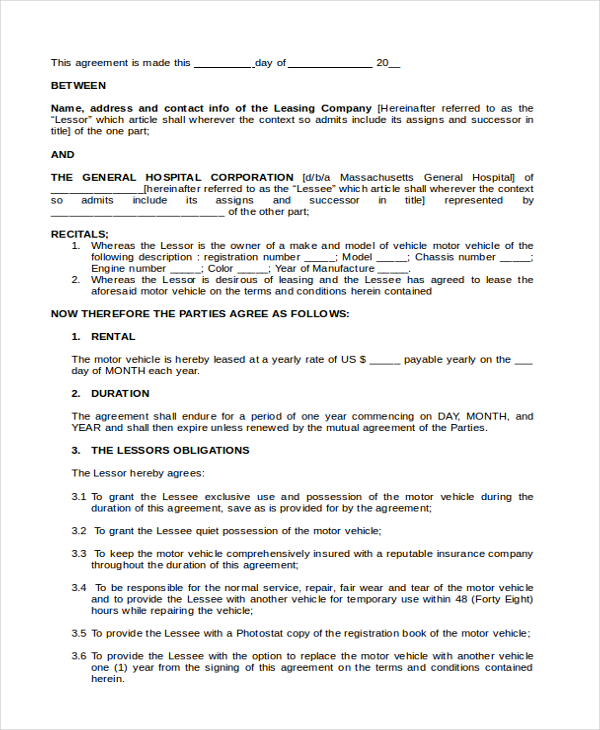 FREE 5+ Sample Lease Purchase Agreement Forms in PDF | MS Word