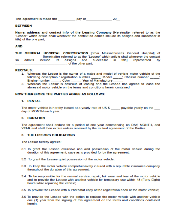 FREE 5+ Sample Lease Purchase Agreement Forms in PDF MS Word