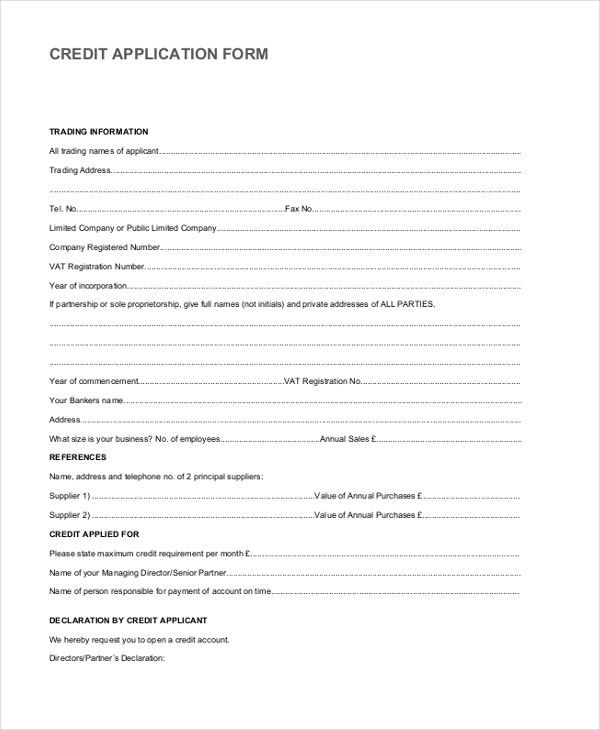 vendor credit application form1