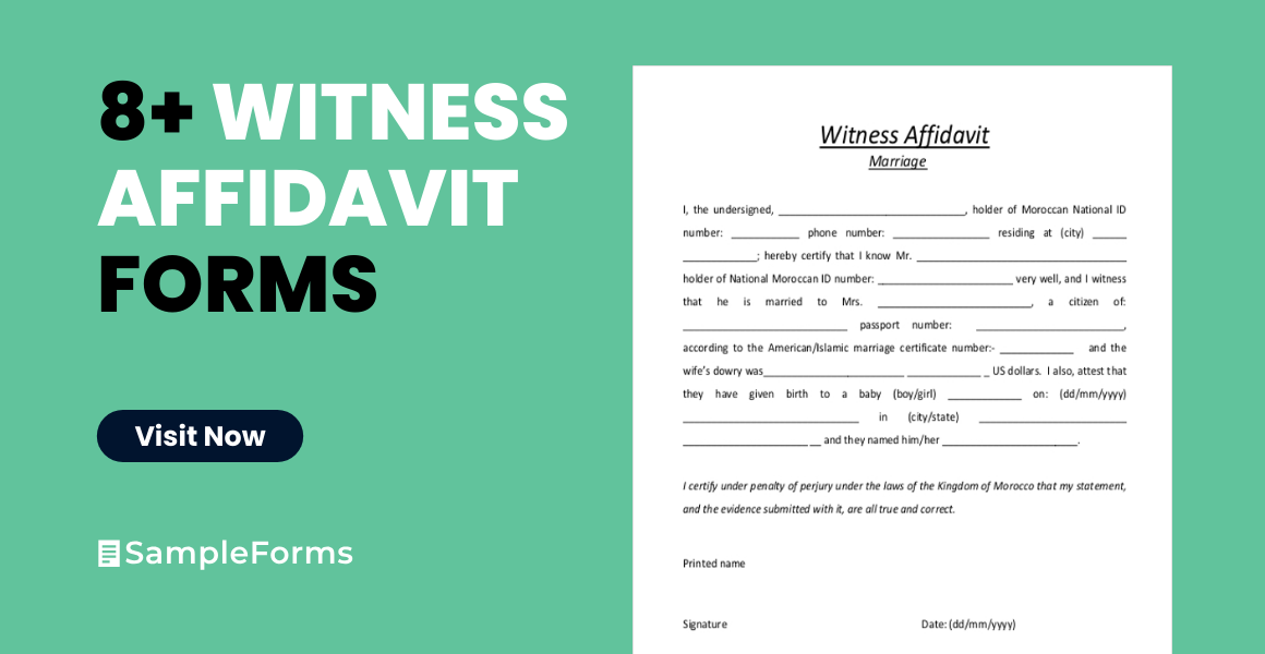 witness affidavit forms