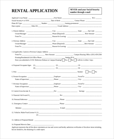 apartment rental application pdf