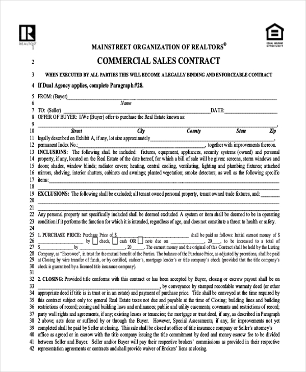 FREE 9+ Sample Sales Contract Forms in PDF MS Word