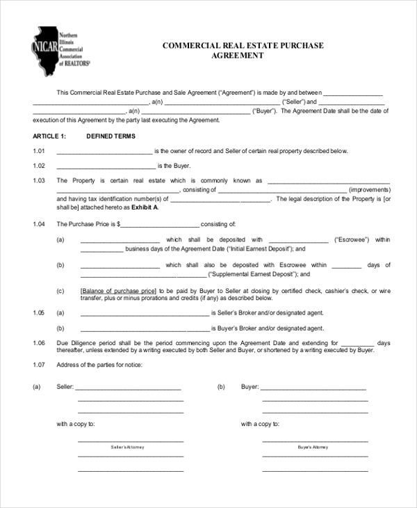 commercial real estate purchase agreement form2