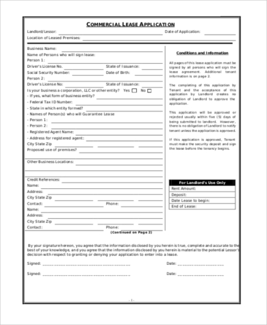 commercial rental application pdf