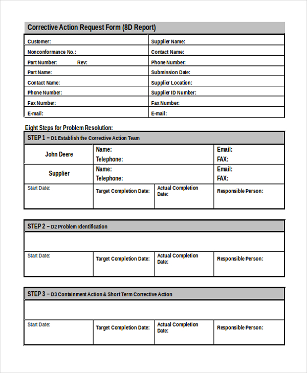 FREE 11+ Sample Action Request Forms in PDF | MS Word