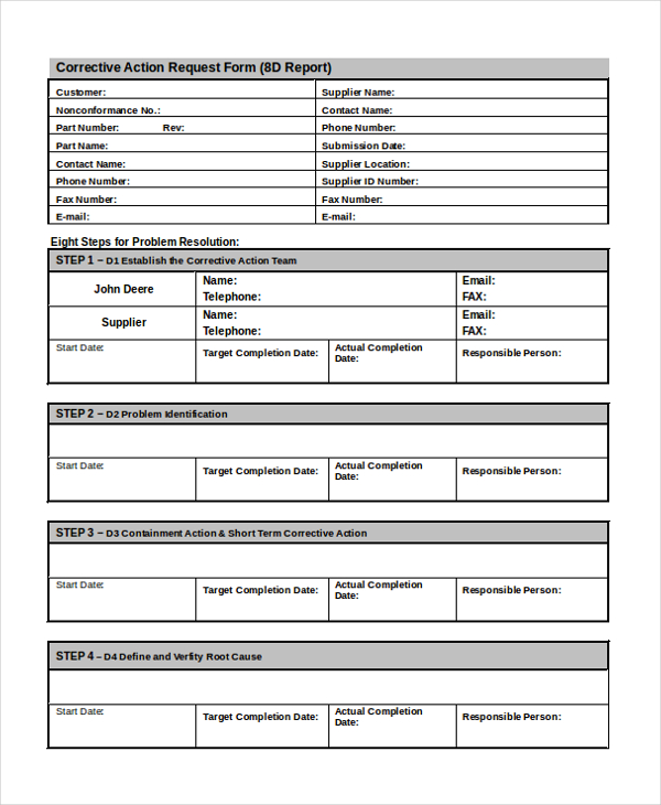 FREE 11 Sample Action Request Forms In PDF MS Word