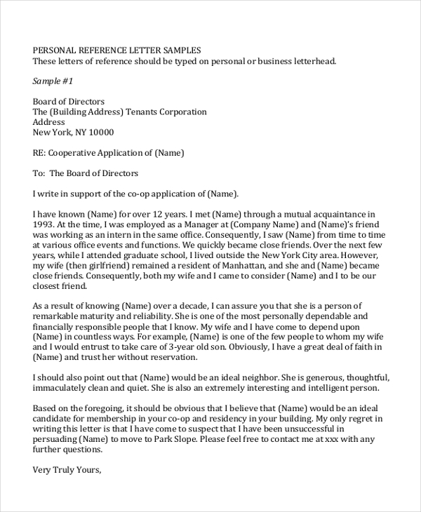 FREE 10+ Personal Recommendation Letter Samples, PDF, MS Word, Google Docs
