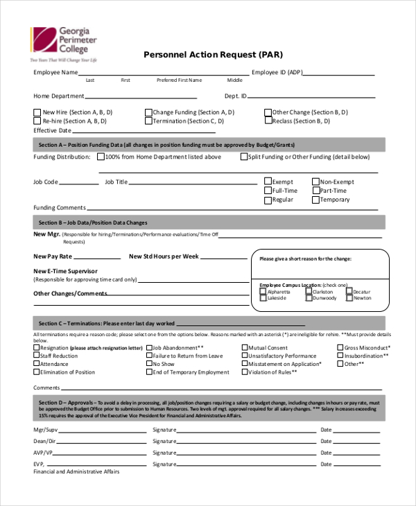 personnel action request form1