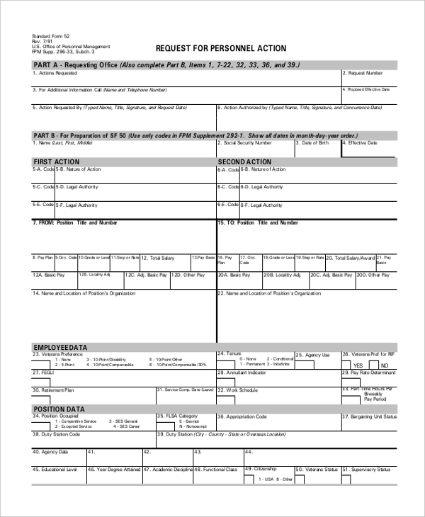 FREE 9+ Sample Personnel Action Forms in MS Word PDF Excel