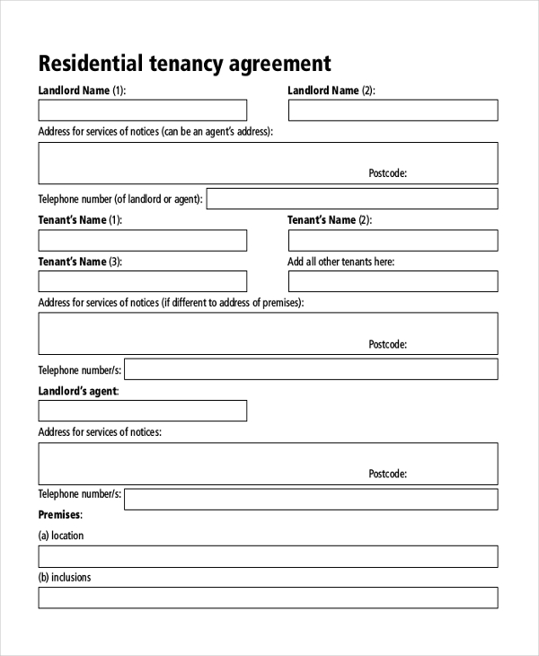 Tenancy Agreement Template