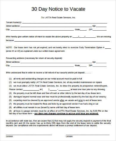 Restraining Order Template DocTemplates   30 Day Notice To Tenant To Move Out 