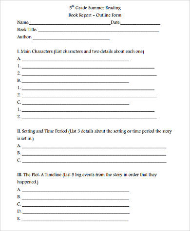 free printable book reports for 5th grade