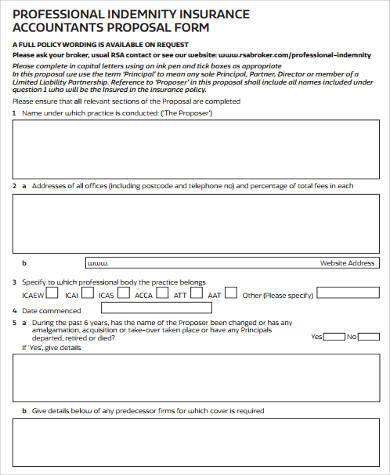 accountants proposal short form