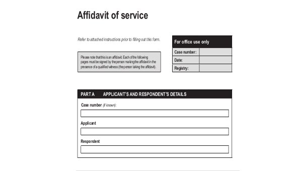 affidavit of service form samples