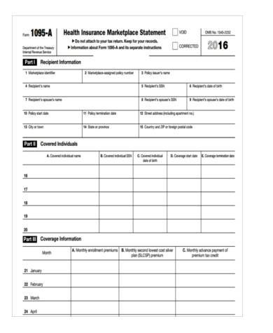 affordable health care tax form