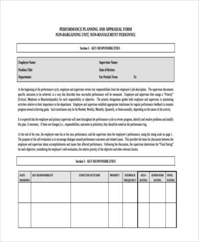 annual performance appraisal form in pdf