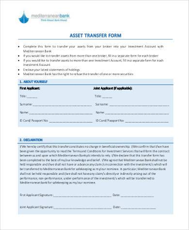 transfer of assets assignment