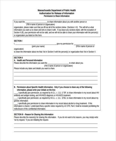 authorization for release of information form