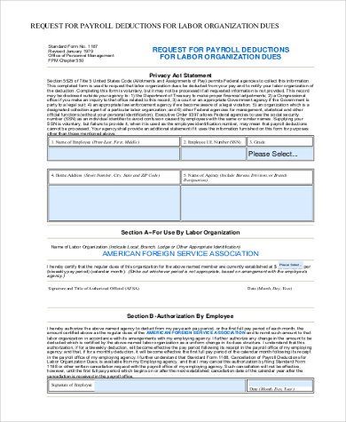 FREE 13+ Payroll Deduction Form Samples, PDF, MS Word, Google Docs