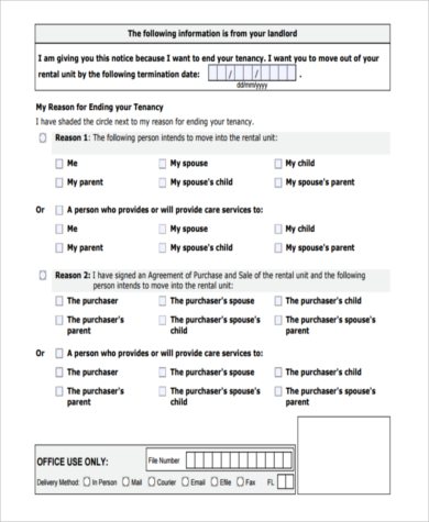 baby eviction notice form