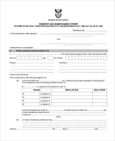 basic consent order form