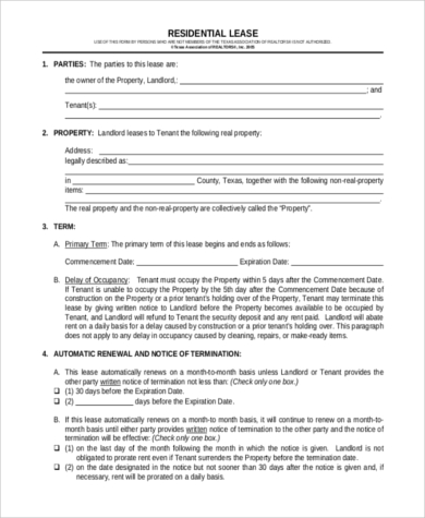 FREE 9+ Sample Home Rental Agreement Forms in PDF | MS Word