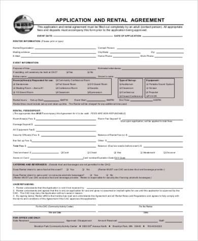 basic rental agreement application
