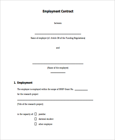 binding employment contract