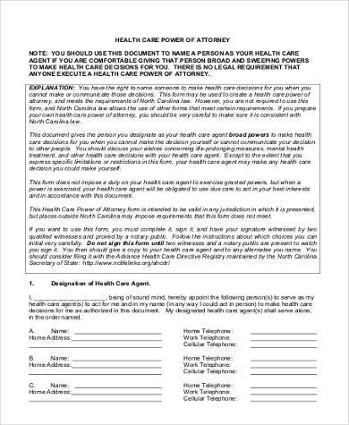 blank health care power of attorney form2