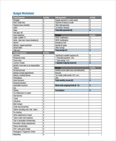 FREE 9+ Sample Household Budget Forms in PDF | MS Word | Excel