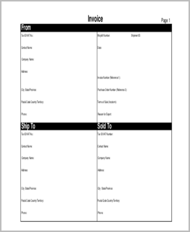 free 11 sample invoice forms in ms word pdf excel