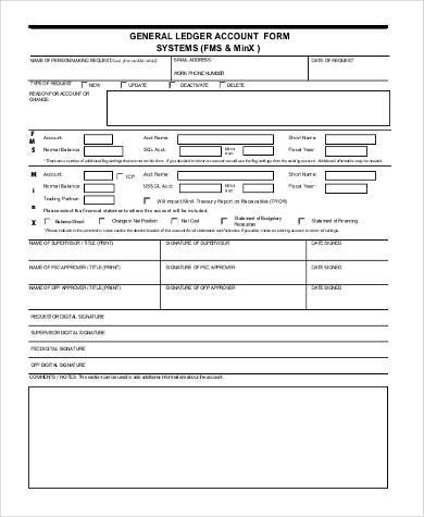 blank ledger account form