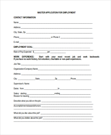 free 10 blank employment application samples in pdf ms