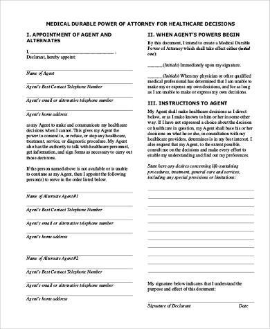 blank medical power of attorney form1