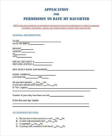 Free 7 Sample Boyfriend Application Forms In Pdf Ms Word