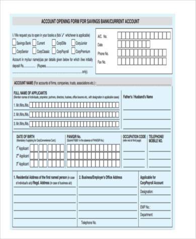 business accounting form example