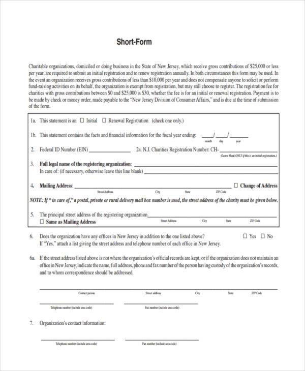 FREE 9 Sample Business Short Forms In PDF MS Word Excel