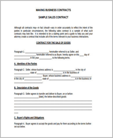 business agreement contract form