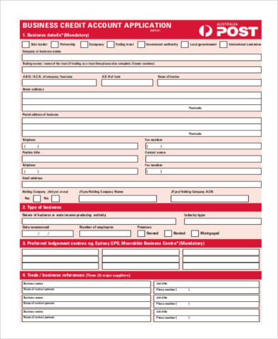 FREE 8+ Sample Business Credit Application Forms in PDF | MS Word